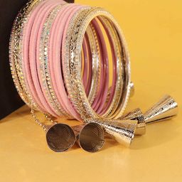 NMII Set Of 32 CZ- Studded Bangles-56