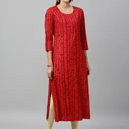 kipek Women Geometric Printed Floral Kurta-19