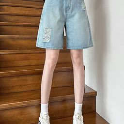 StyleCast x Revolte Women Washed Denim Shorts-image-63