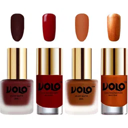VOLO Set Of 4 Velvet Matte & Extra Shine Nail Polish - 8 ml Each - 23 - 35 - 31 - 60-51