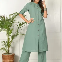 PPAPITA Women Green Kurta Sets-37