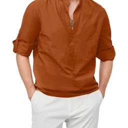 Fifth U Men Brown Kurta-image-64