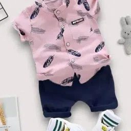 GLAM ELEGANCE Kids Printed Short Sleeves Shirt With Shorts-14