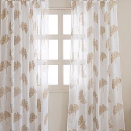 HOMEMONDE White & Gold-Toned 2 Pieces Floral Printed Sheer Cotton Long Door Curtains-picture-45