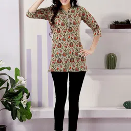 keshubaba Women Floral Printed Thread Work Kurta-image-92