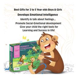 chalk and chuckles Chalk & Chuckles Monkey Expressions Preschooler Feelings Puzzle - Multicolor image 5