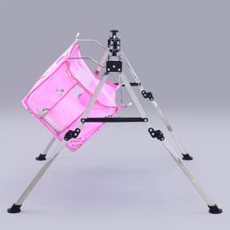 fab n funky Foldable Cradle With Square Hammock - Pink image 5