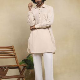 House of Chikankari Men Thread Work Pathani Kurta-33