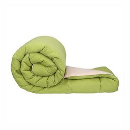 JP SHINE Lime Green & Cream-Coloured Geometric Heavy Winter 210 GSM Double Bed Comforter-image-56
