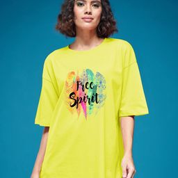 SMARTEES Women Graphic Printed Round Neck Cotton Oversized T-shirt-image-29