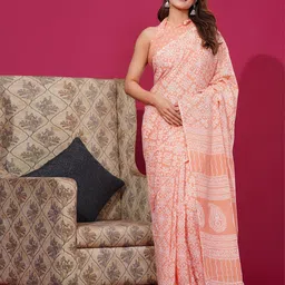 Shivanya Handicrafts Pure Cotton Block Print Saree-1