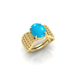 todani jems 11.25 Ratti Turquoise Stone Firoja Gemstone Gold Plated | Adjustable Ring-picture-4