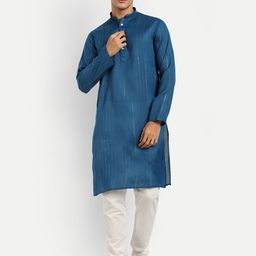 Leipzig Fashion Striped Mandarin Collar Kurta With Pyjamas-picture-34
