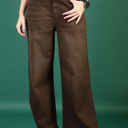 V-Mart Women Wide Leg Light Fade Clean Look Cotton Jeans-image-45