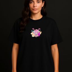 Anikmart Women Pink Panther Dri-FIT Graphic Printed Round Neck Cotton Oversized T-shirt-picture-34