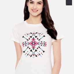 Dreambe Women Pack Of 2 Graphic Printed Round Neck Cotton T-shirts-picture-46