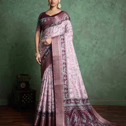 TASRIKA Warli Printed Zari Pashmina Tussar Saree-picture-16