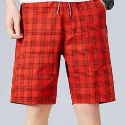 StyleCast x Revolte Men Regular Fit Checked Shorts-image-58