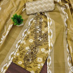 LeeliPeeri Designer Women Floral Printed Sequinned Unstitched Dress Material-image-82
