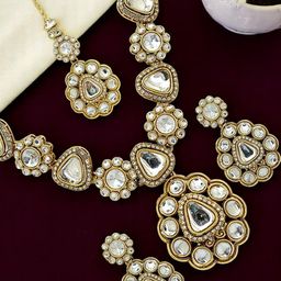 FEMMIBELLA Gold-Plated Kundan Studded Jewellery Set-92