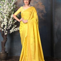 Areca Designer Ethnic Motifs Zari Linen Blend Banarasi Saree-58