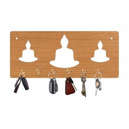 CVANU Brown Patterned Wooden 6 Hooks Key Holders-picture-21