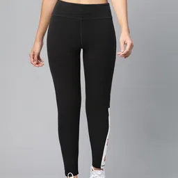 Reebok Women Black Training Essentials Linear Logo Tights-14