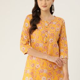 FERANOID Floral Printed Pure Cotton Kurti-image-88