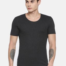 Van Heusen Men Grey Solid Antibacterial Low Neck Thermal Top-image-8