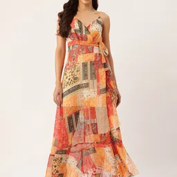 Rue Collection Ethnic Motifs Print Maxi Wrap Dress-image-48