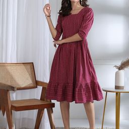 Moda Rapido Striped Fit & Flare Dress-image-10