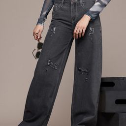 The Roadster Life Co. Women Pure Cotton 90'Baggy Low-Rise Mildly Distressed Jeans-image-95