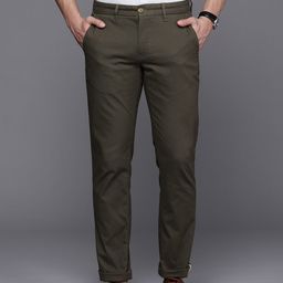 Louis Philippe Sport Men Olive Green Solid Slim Fit Chinos-image-54