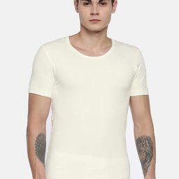 van heusen innerwear Van Heusen Men White Solid Antibacterial Low Neck Thermal Top-picture-8