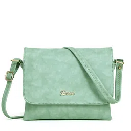 Exotic Green PU Structured Sling Bag image 5