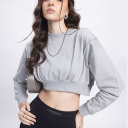 DressBerry Elevated Basics Upturn Stitch Crop Sweatshirt-picture-3
