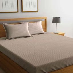 Mark Home Classic Stripes 210 TC Brown Bed Sheet Set-image-95
