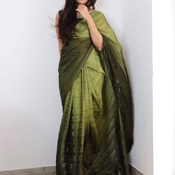KALINI Striped Zari Pure Chiffon Ready to Wear Jamdani Saree-image-26
