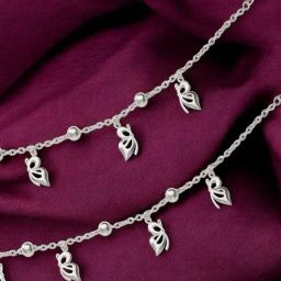 Taraash 925 Sterling Silver CZ Butterfly Beaded Anklet for Women-image-59