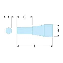 FACOM 12.7 mm (1/2 Inch) Hexagonal Bit Socket 60 mm Length, STM.8 image 2