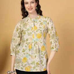 Yufta Off White Pure Cotton Floral Top-picture-14