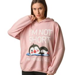 Zuafany Pink Fleece Graphic Full Sleeves Hooded Sweatshirt-image-60