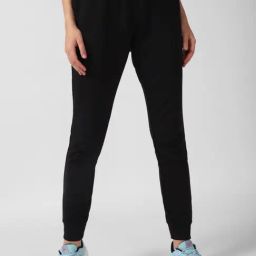 Reebok Black Cotton Logo Print Sports Track Pants-image-28