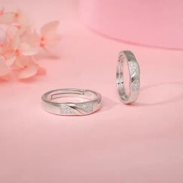 GIVA 925 Silver Always Together Adjustable Couple Band Ring-image-79