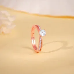 GIVA 925 Silver Rose Gold Zircon Adjustable Layered Ring-image-55