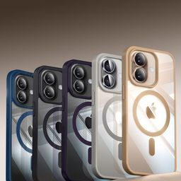 Luxury Kase Transparent iPhone 16 Plus Impact Resistant Back Case with Shockproof Bumper-image-85