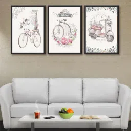 999store White & Pink Cycle And Scooter Frame Paintings-43