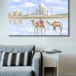 999store Blue & White Taj Mahal Canvas Painting-image-91