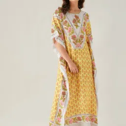 The Kaftan Company Multicolor Printed Kaftan Nighty-picture-11