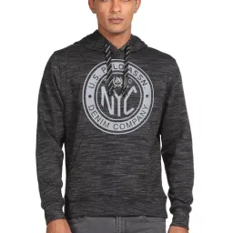 U.S. Polo Assn. Black Regular Fit Printed Hooded Sweatshirt-26